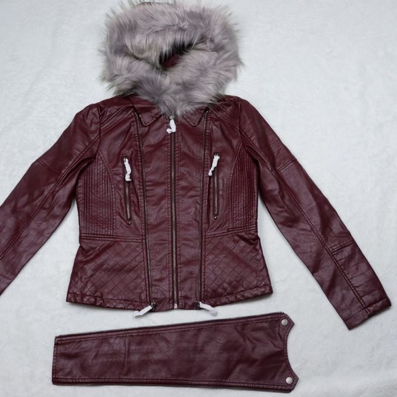 (S) Coalition LA Wine Vegan Leather Jacket - Picture 4 of 7